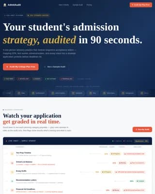 Admit — Instant College Advisor Landing Page Template