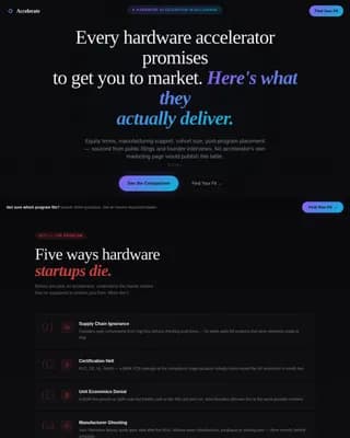 Accelerate - Hardware Accelerator Comparison Landing Page Template