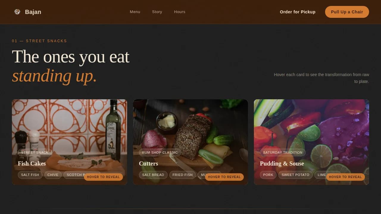Bajan — Premium Caribbean Restaurant Landing Page Template