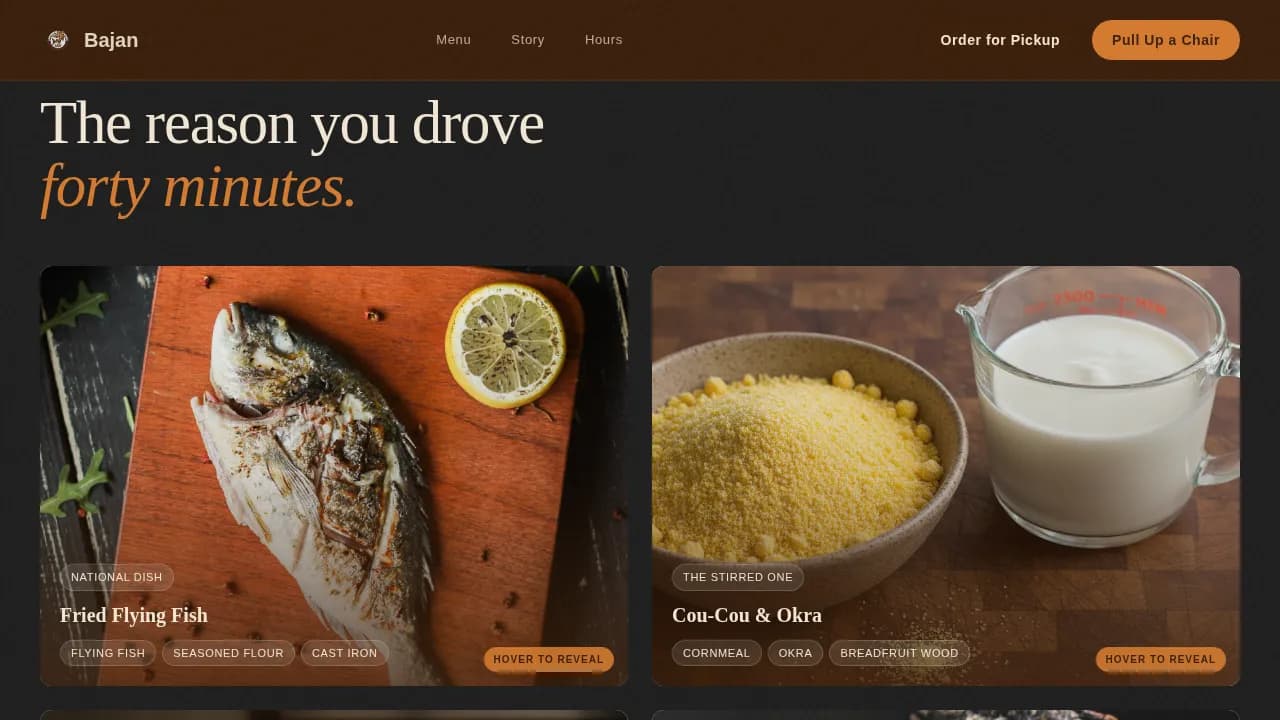 Bajan — Premium Caribbean Restaurant Landing Page Template
