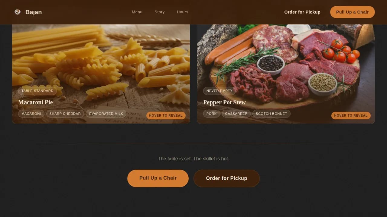 Bajan — Premium Caribbean Restaurant Landing Page Template