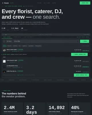 Roster — Smart Vendor Marketplace Landing Page Template