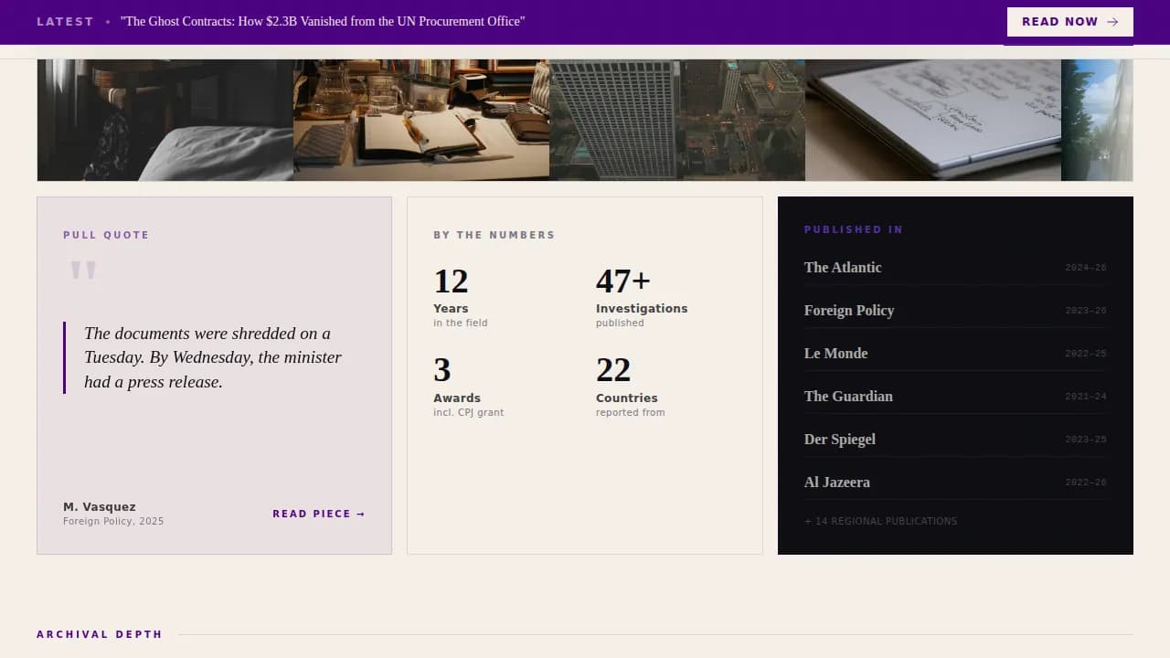 Newsroom — Bold Journalist Platform Landing Page Template