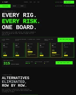 Fleet — Precision Insurance Dashboard Landing Page Template