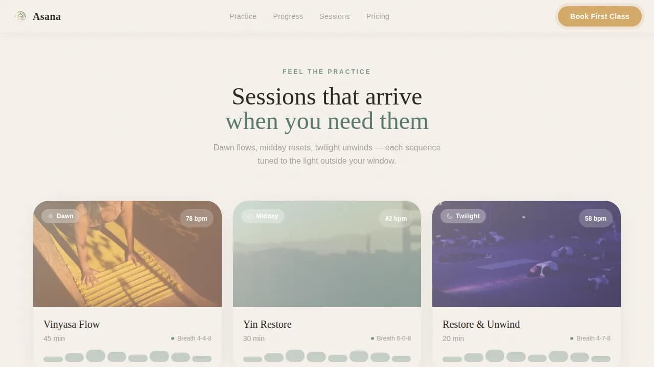 Asana — Smart Yoga Wellness App Landing Page Template