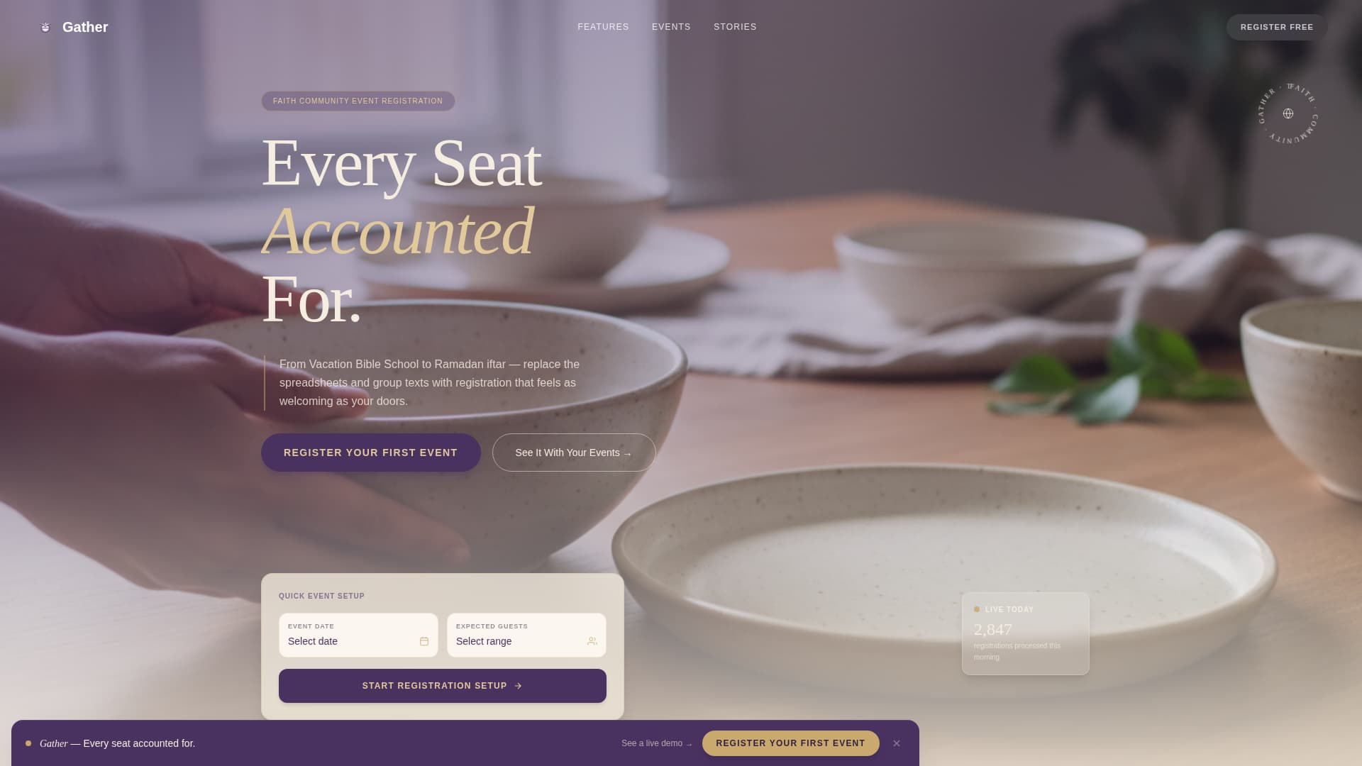 Religious Event Booking Website Template