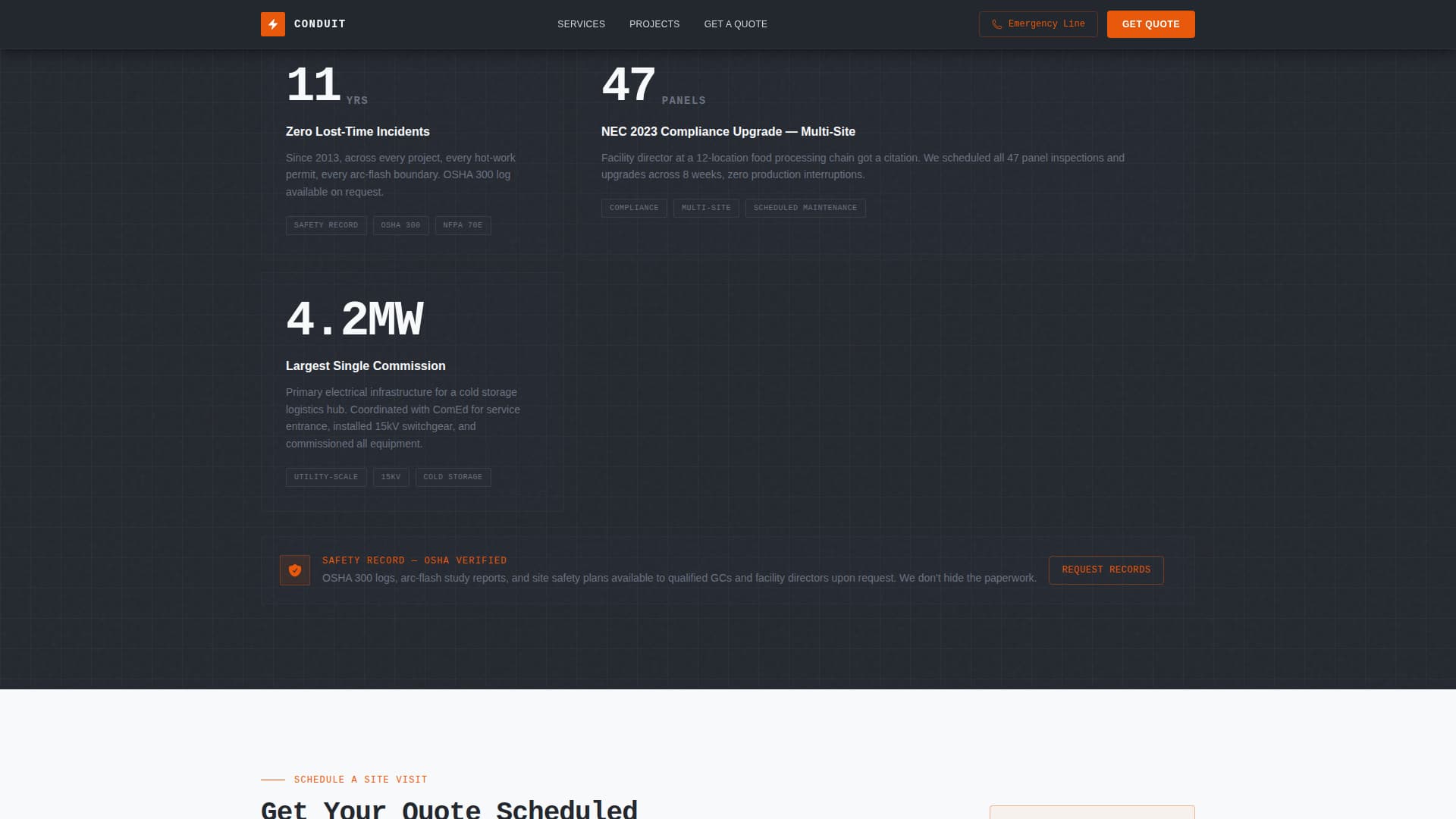 Industrial Electrician Business Professional Website Template