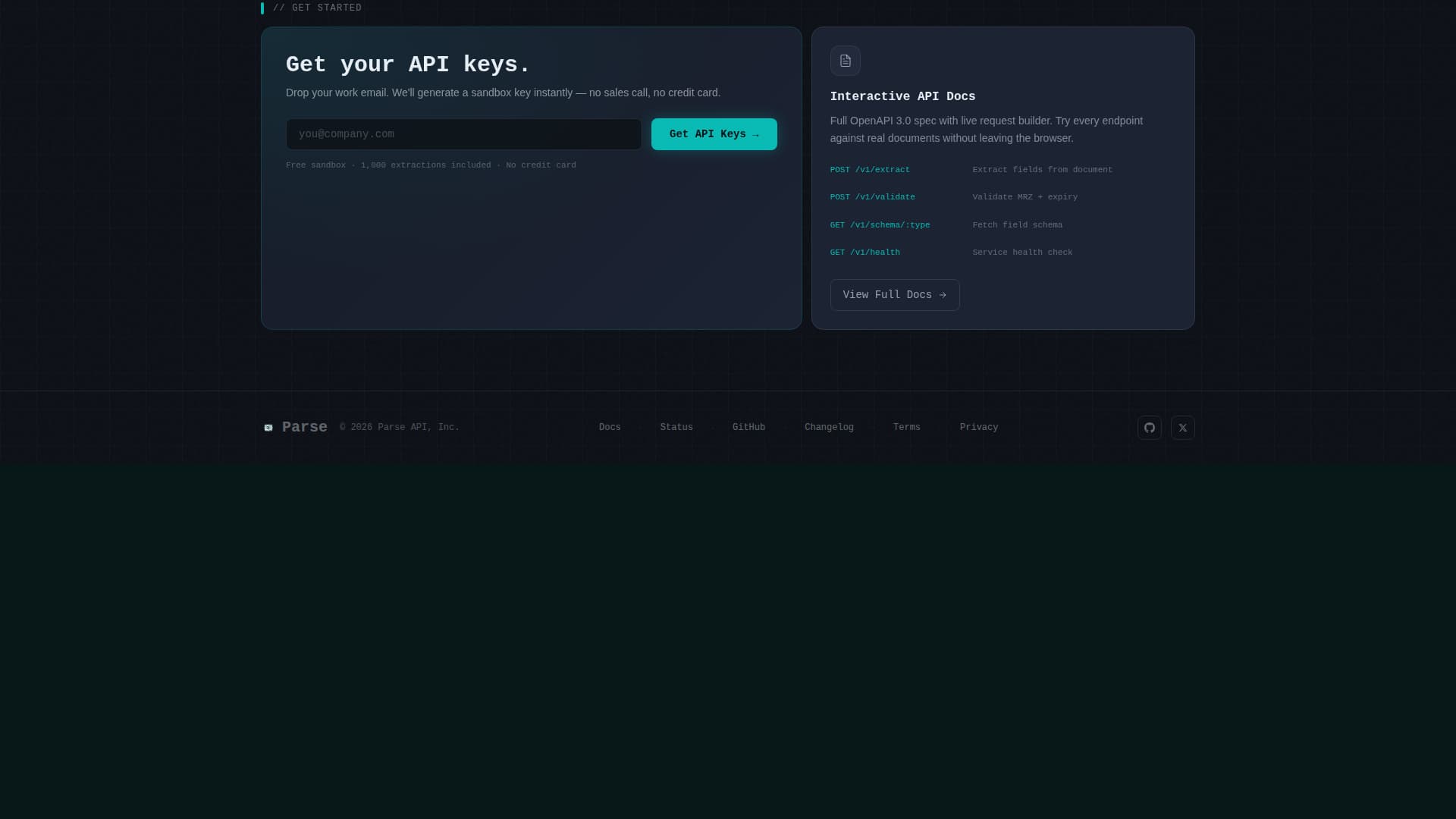 Parse - Powerful Travel API Landing Page Template