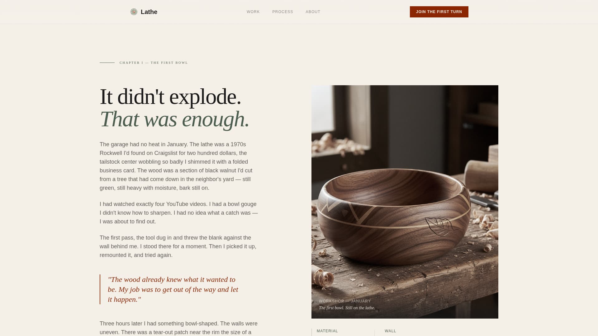 Woodturning & Lathe Work Content Pre-Launch Website Template