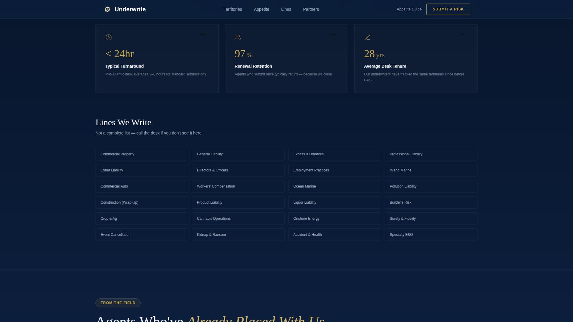 Underwriter Blog Website Template