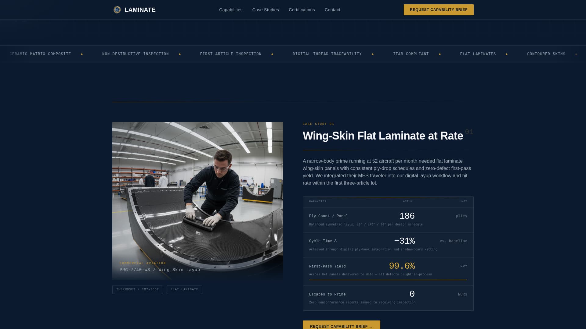 Laminate - Precision Aerospace Landing Page Template