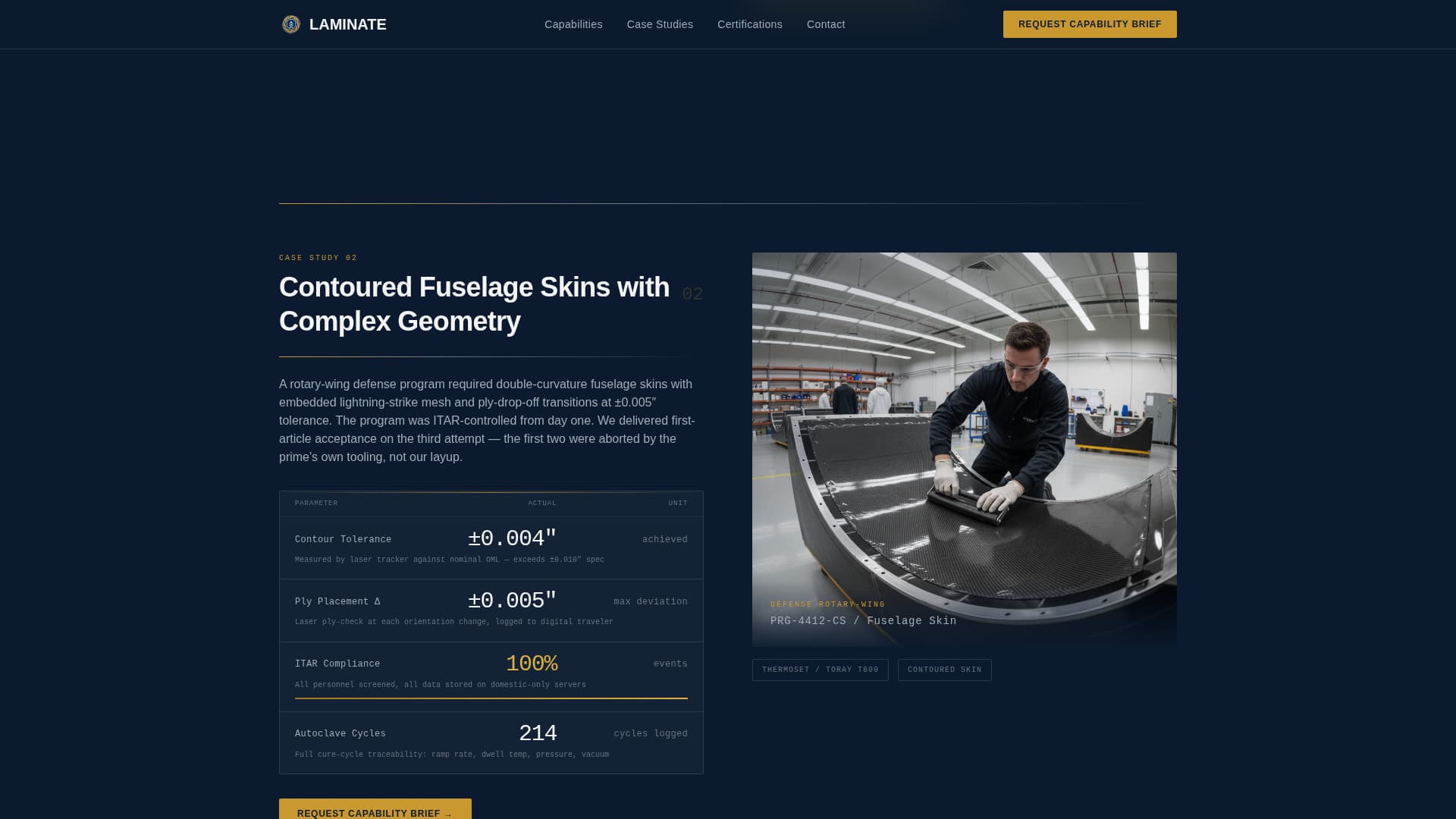 Laminate - Precision Aerospace Landing Page Template