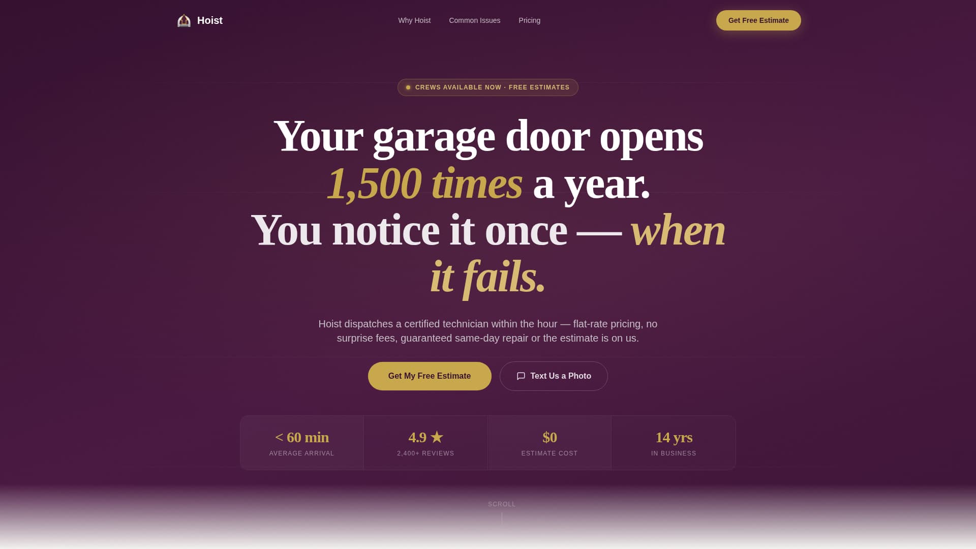 Garage Door Repair Marketing FAQ Website Template