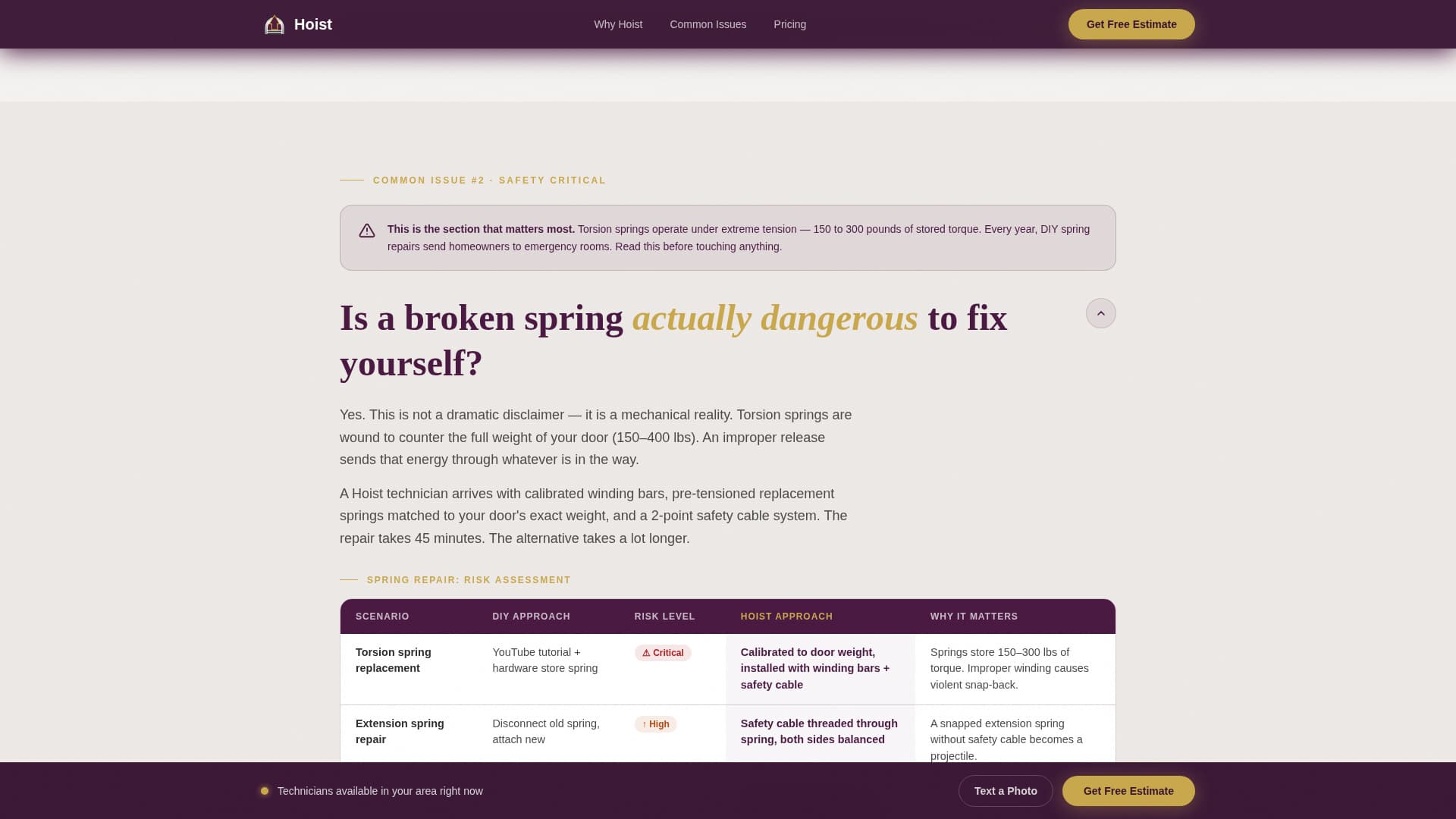 Garage Door Repair Marketing FAQ Website Template