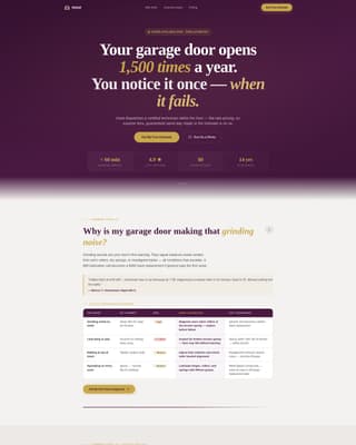 Garage Door Repair Marketing FAQ Website Template