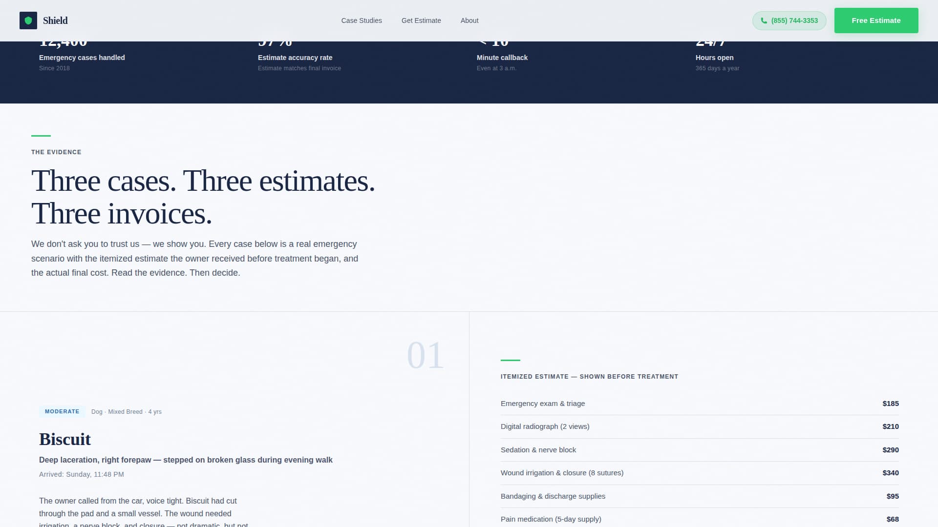 Emergency Vet Marketing Pricing Website Template