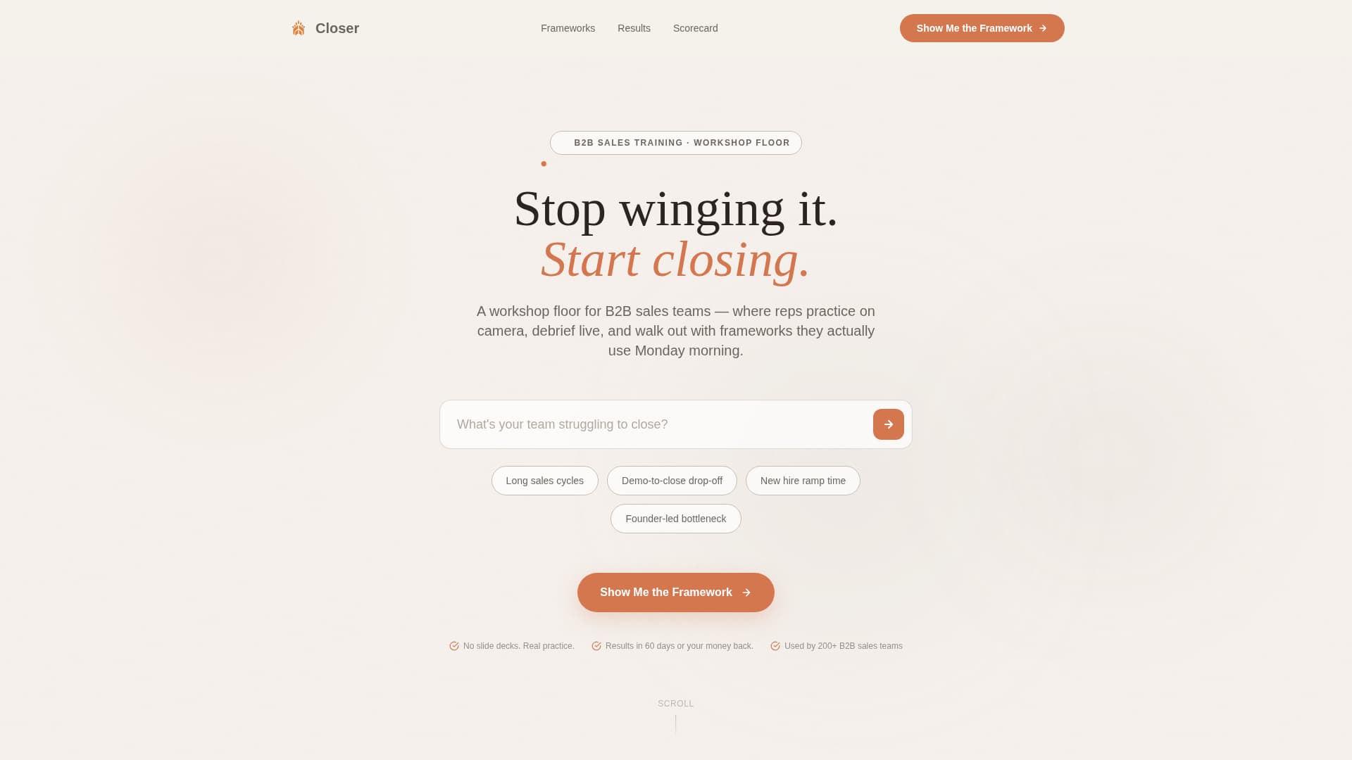 Closer - Powerful Salesenablement Landing Page Template