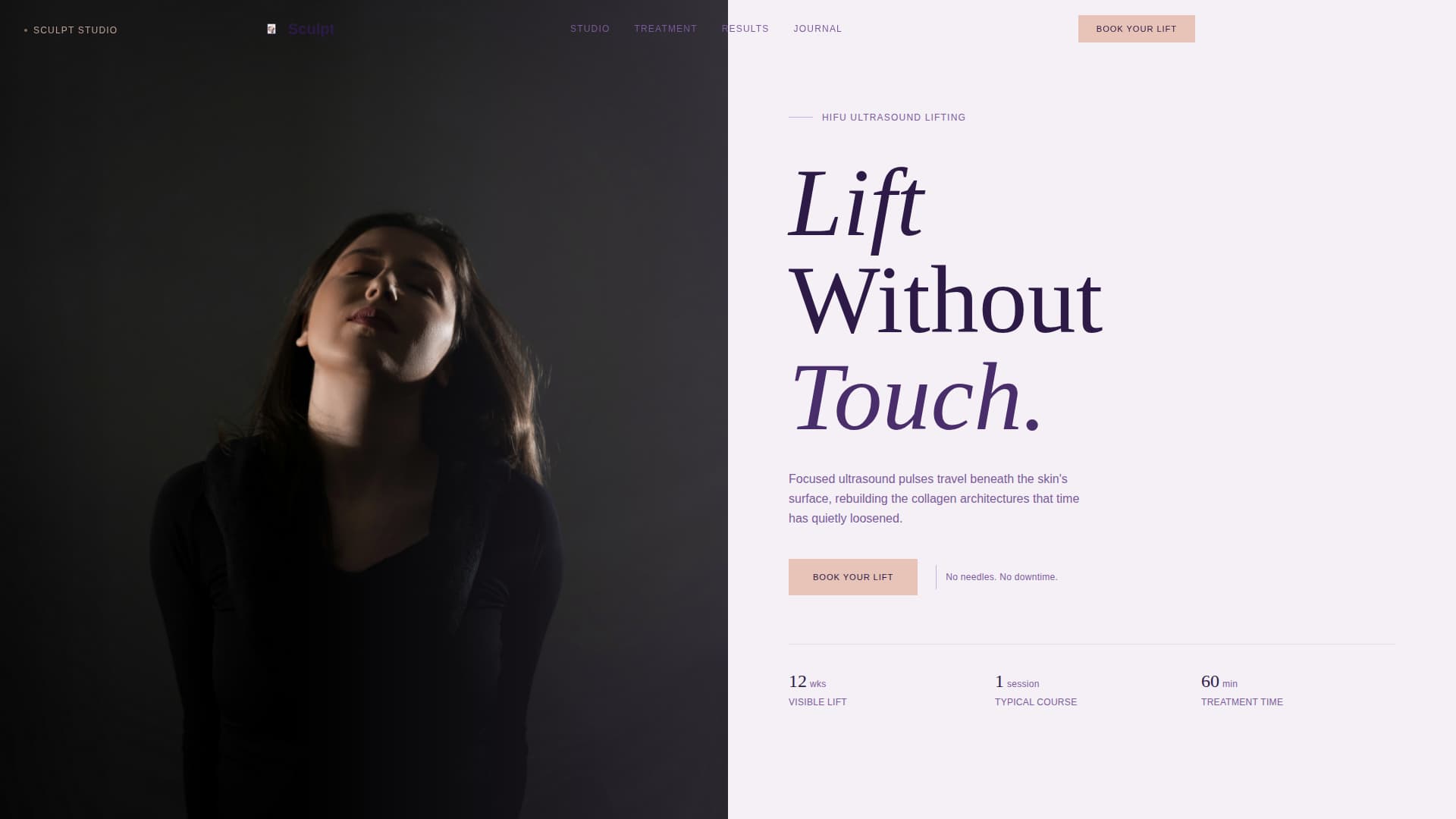Sculpt - Transformative Hifu Landing Page Template