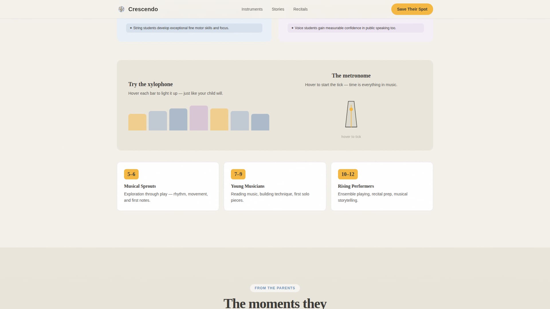 School Age (5-10) Products & Booking Website Template