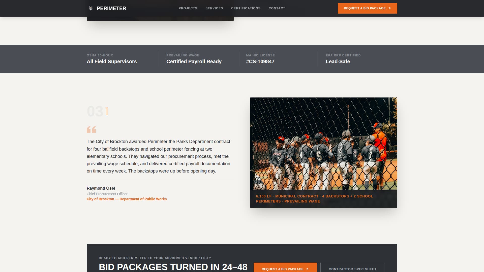 Perimeter - Trusted Fenceinstallation Landing Page Template