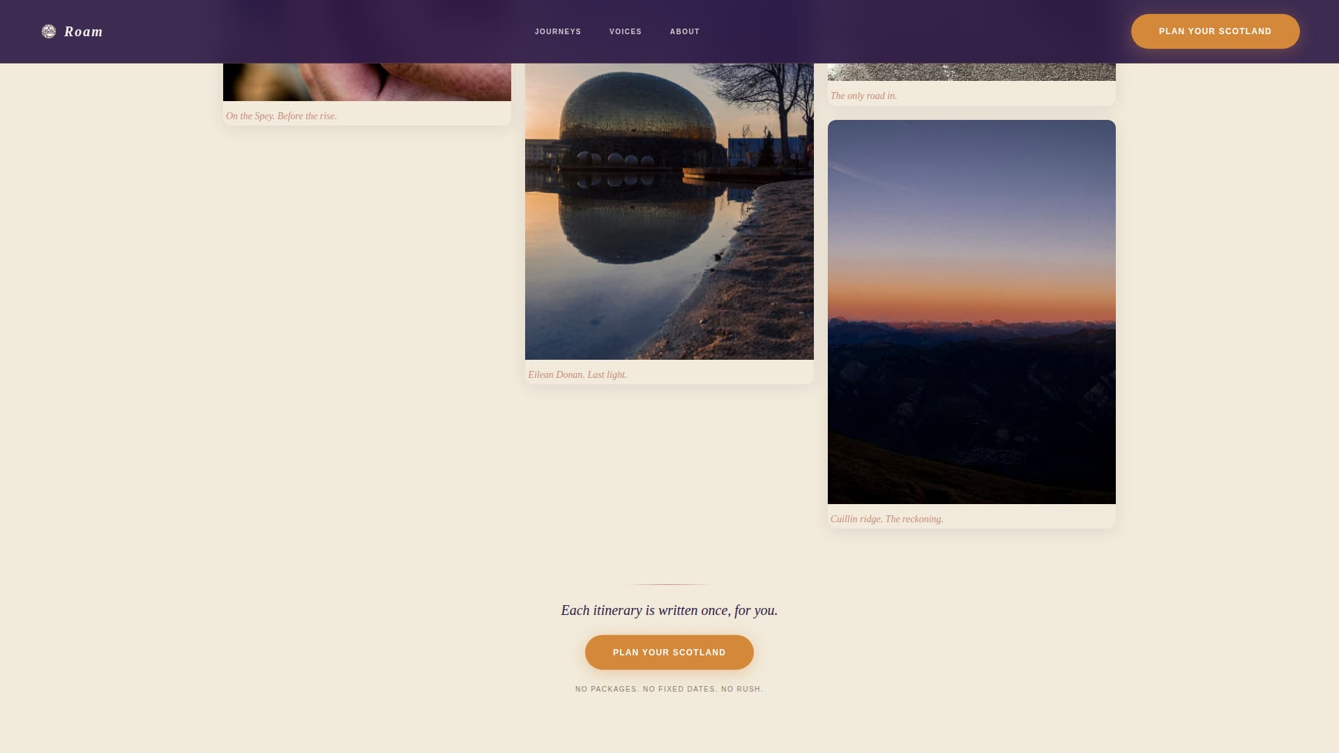 Scotland Travel Booking Website Template