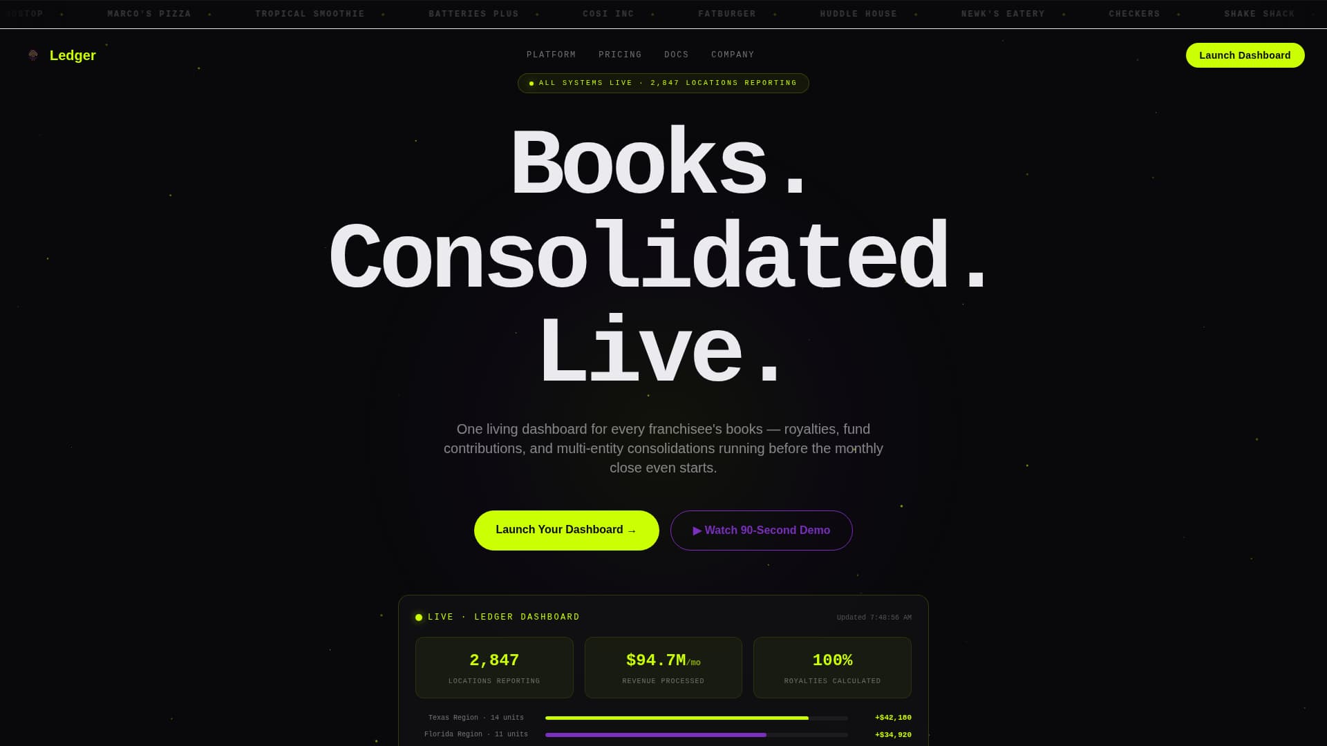 Franchise Software Portfolio Website Template