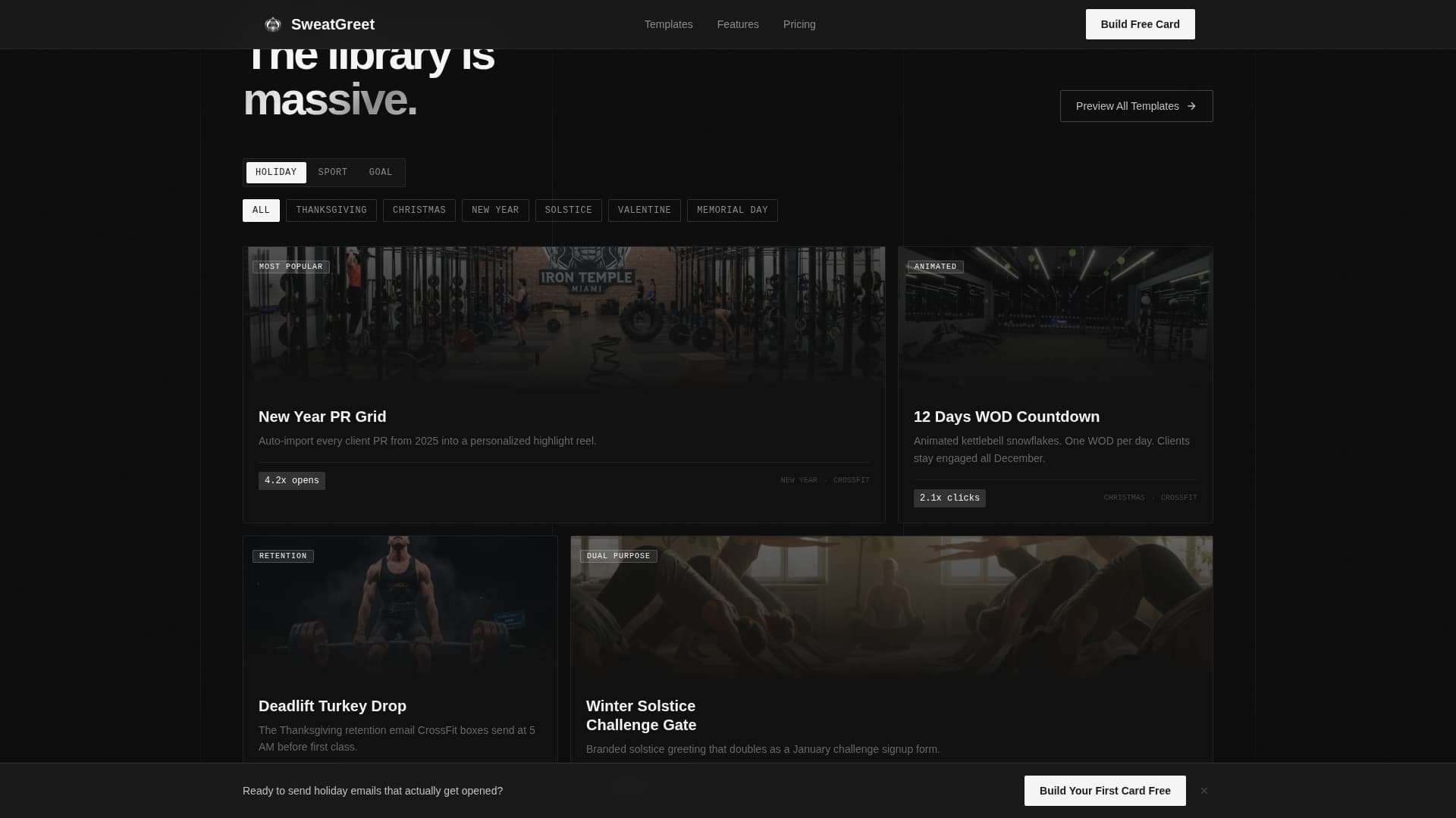 Fitness Email Marketing Directory Website Template
