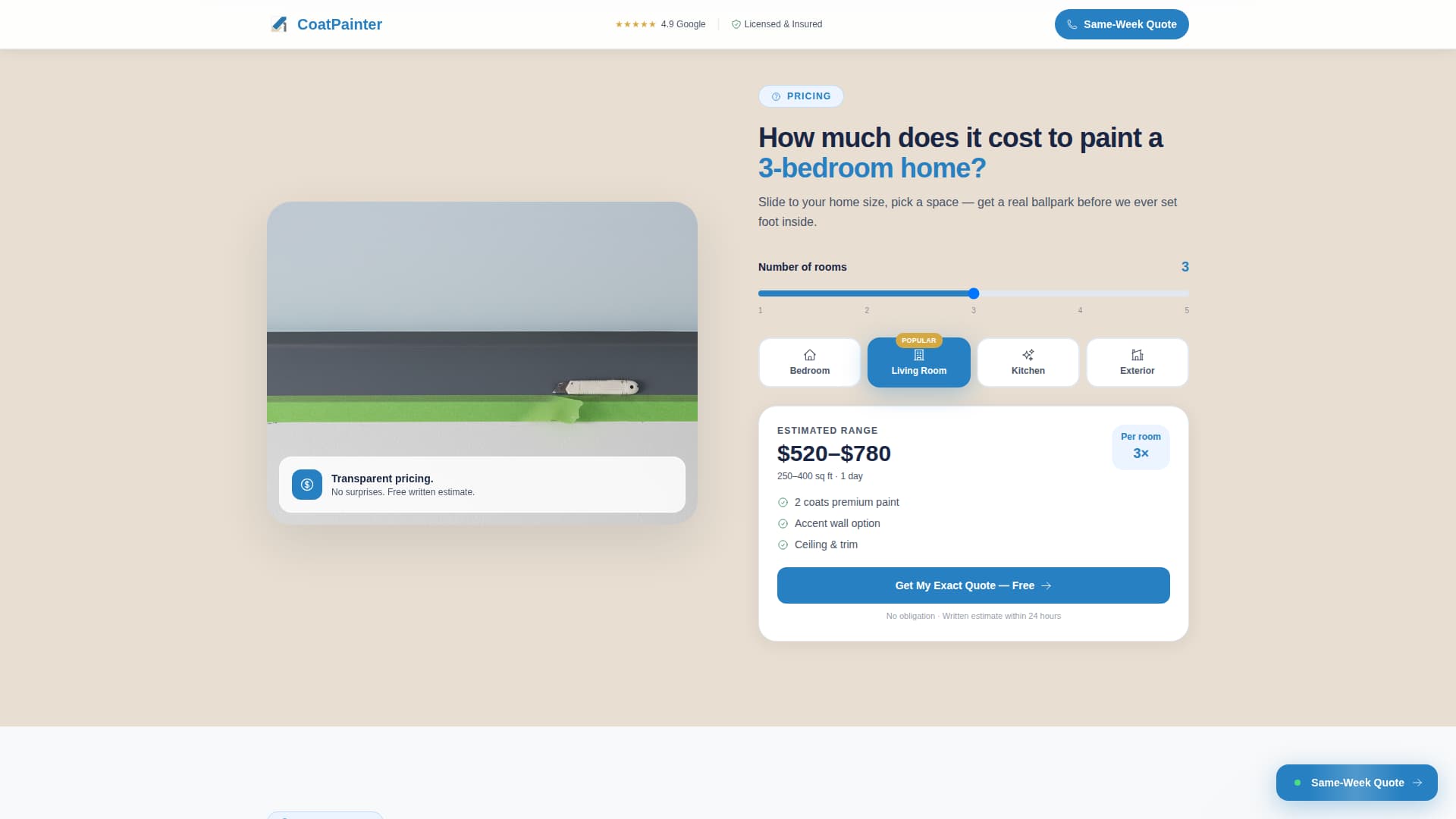 Painter Marketing Booking Website Template