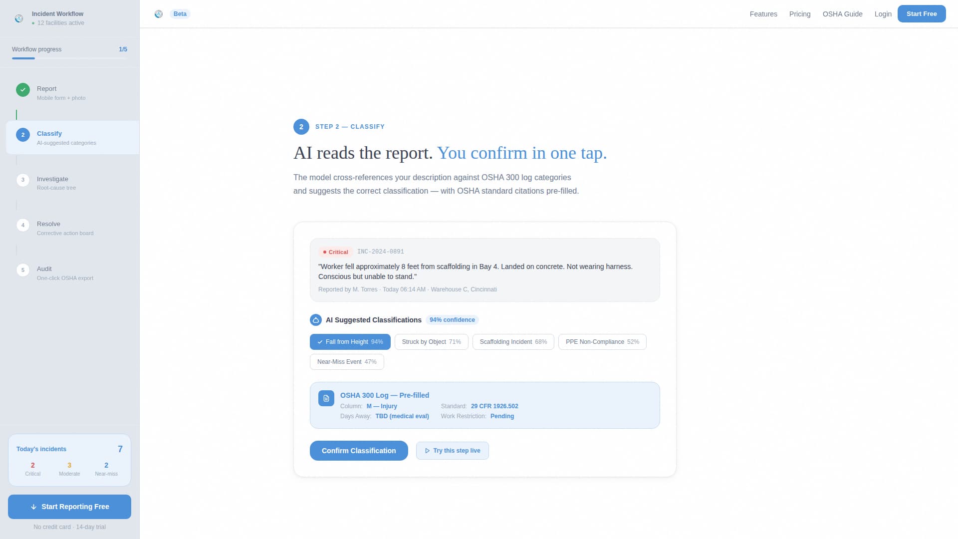Flagged - Streamlined Incidentreporting Landing Page Template