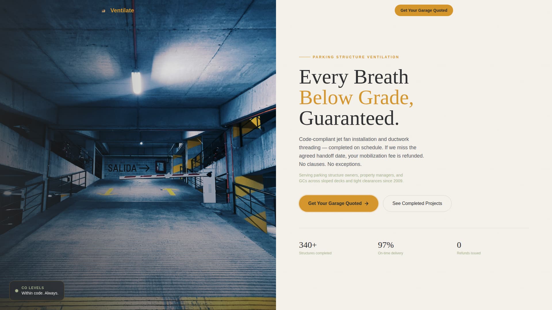 Parking Structure Construction Professional Website Template