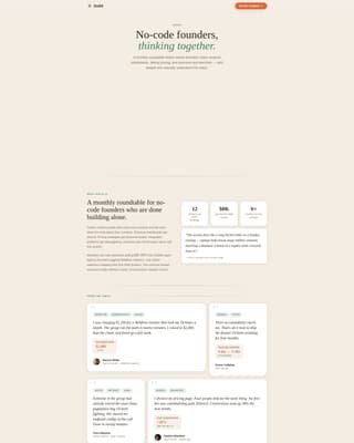 Guild - Thriving Nocodebuilders Landing Page Template