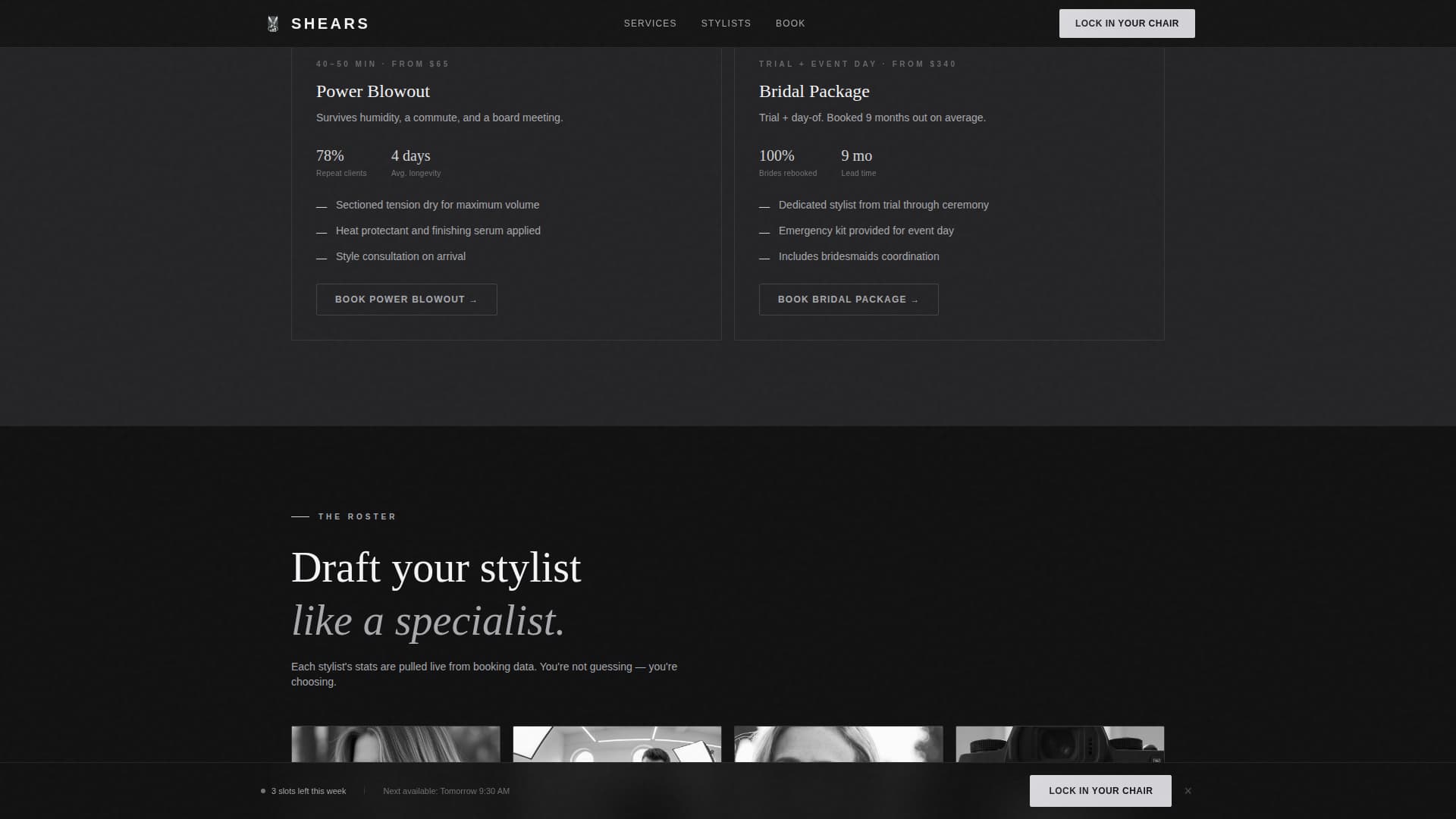 Hair Salon Data-Driven Booking Conversion Website Template