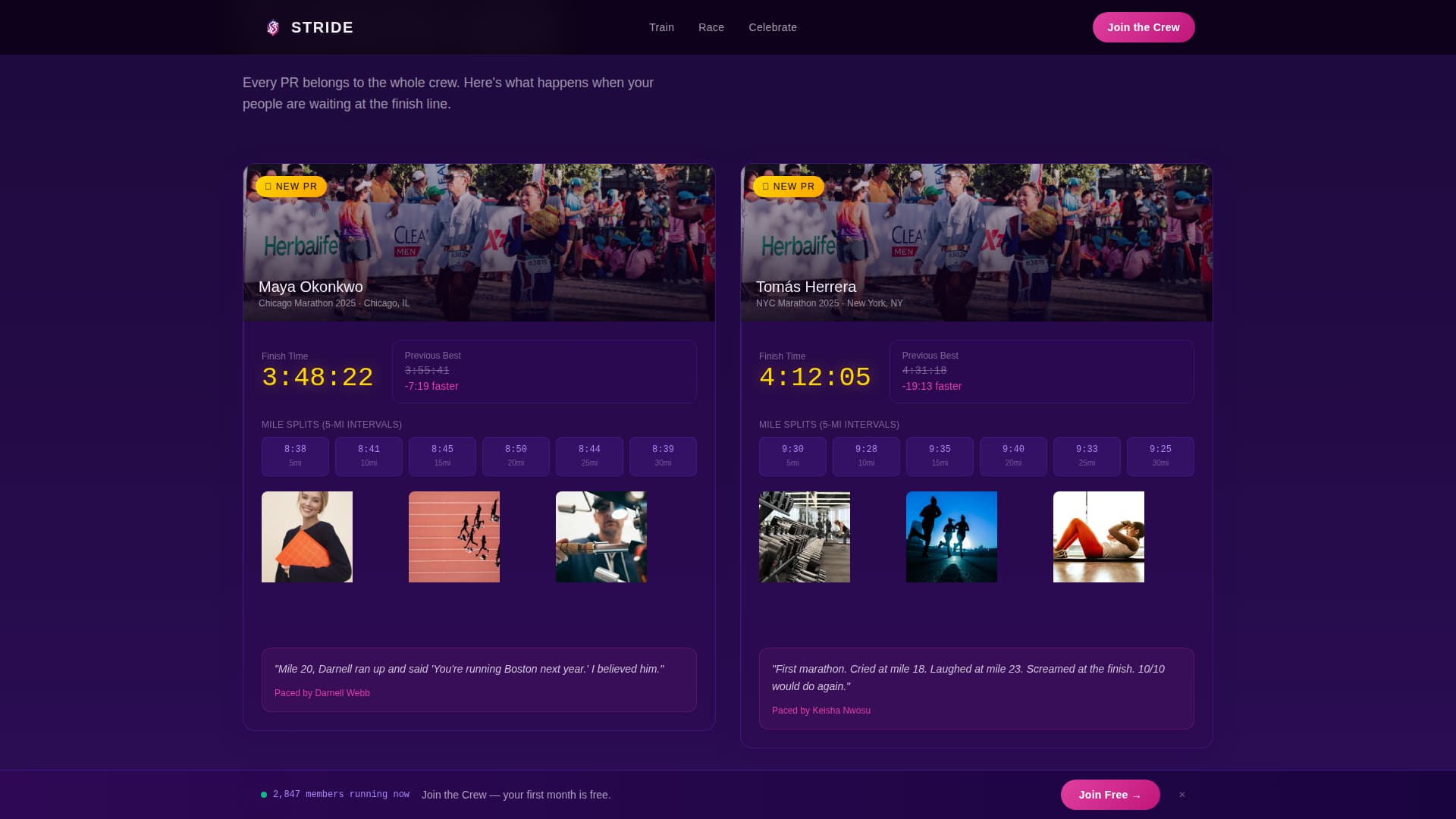 Marathon Running Specialist Reviews Website Template