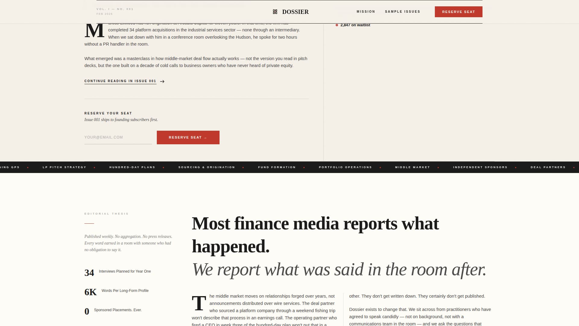 Private Equity Newsletter Pre-Launch Website Template