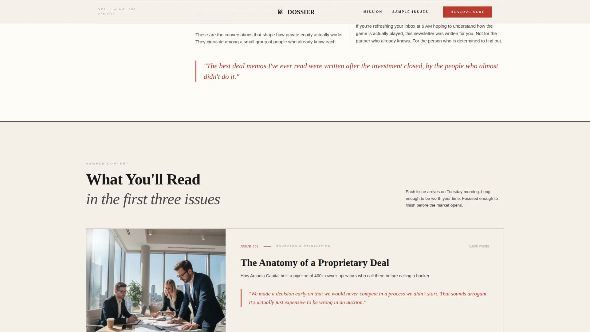 Private Equity Newsletter Pre-Launch Website Template