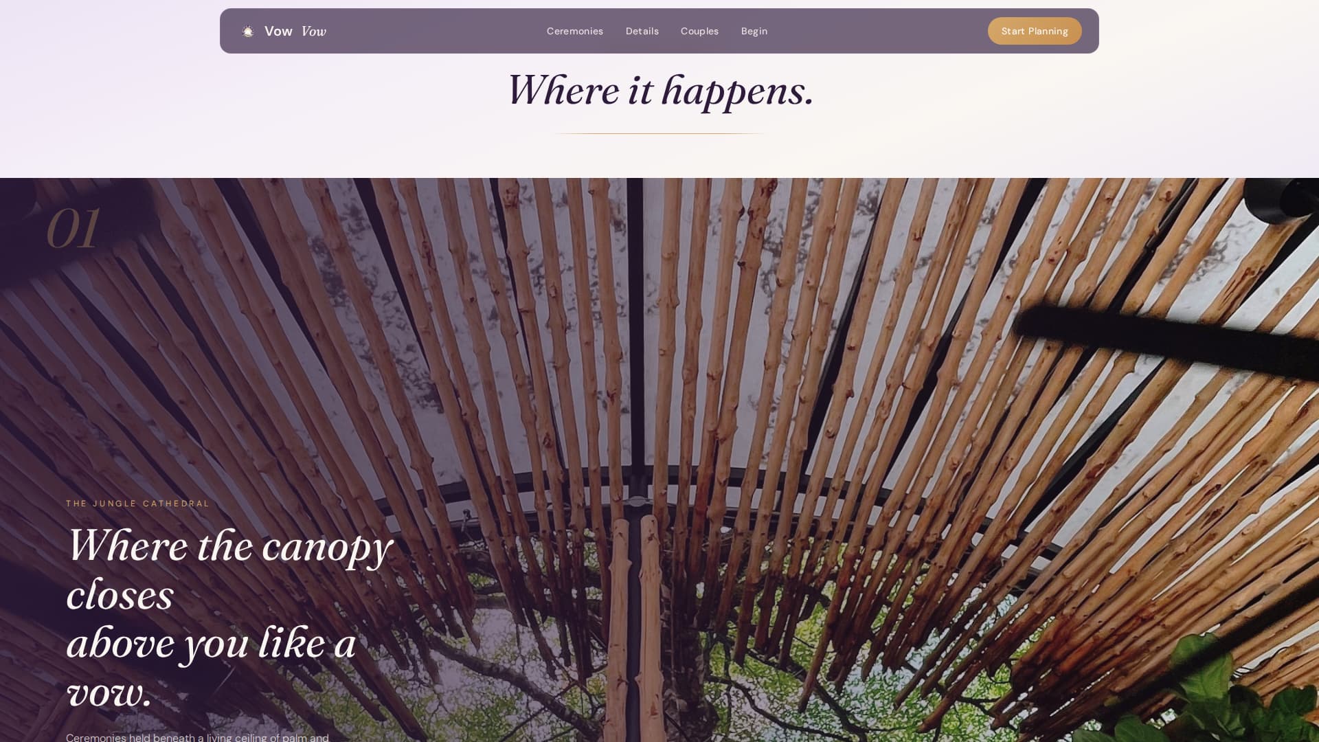 Tropical Wedding Pricing Website Template
