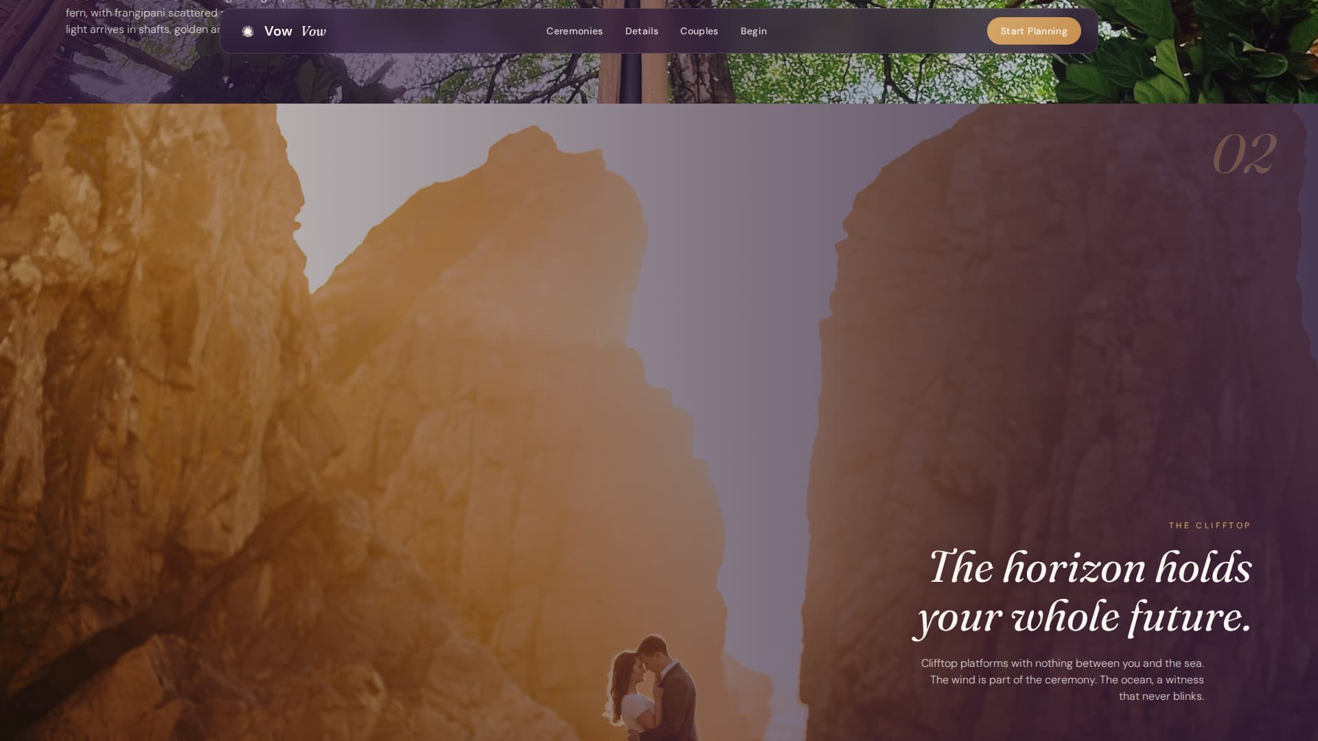 Tropical Wedding Pricing Website Template