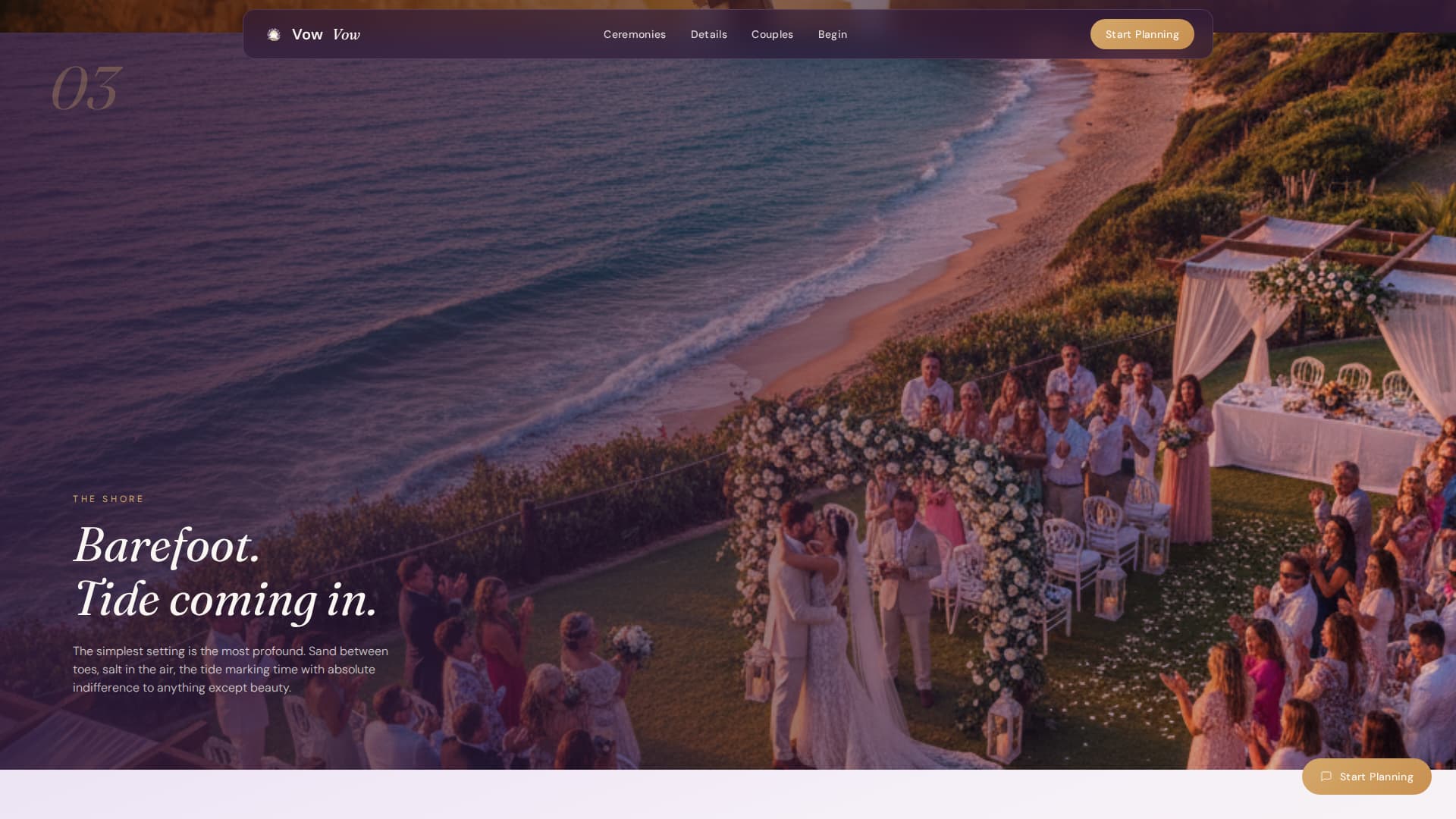 Tropical Wedding Pricing Website Template