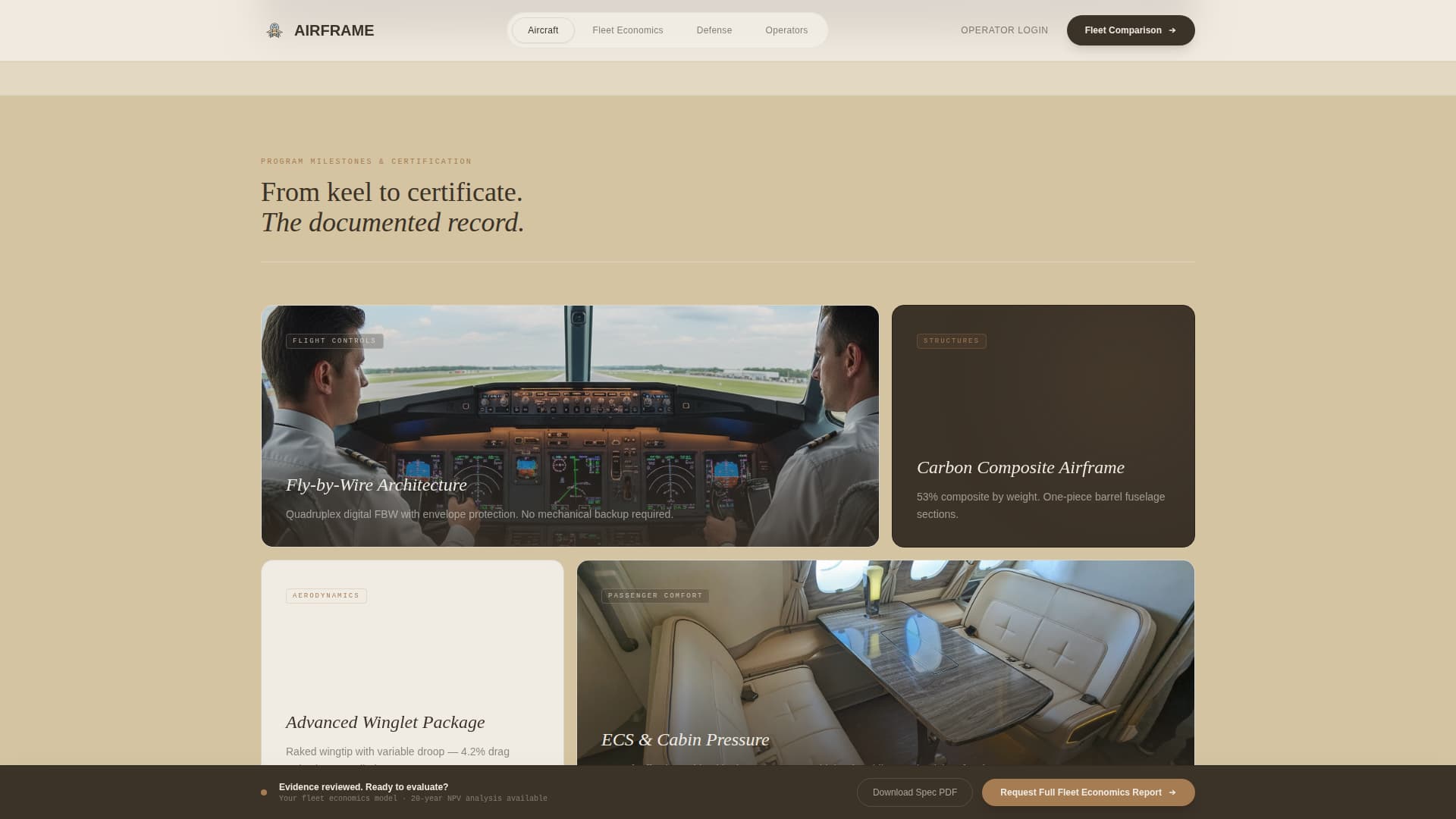 Airframe - Authoritative Aircraft Landing Page Template