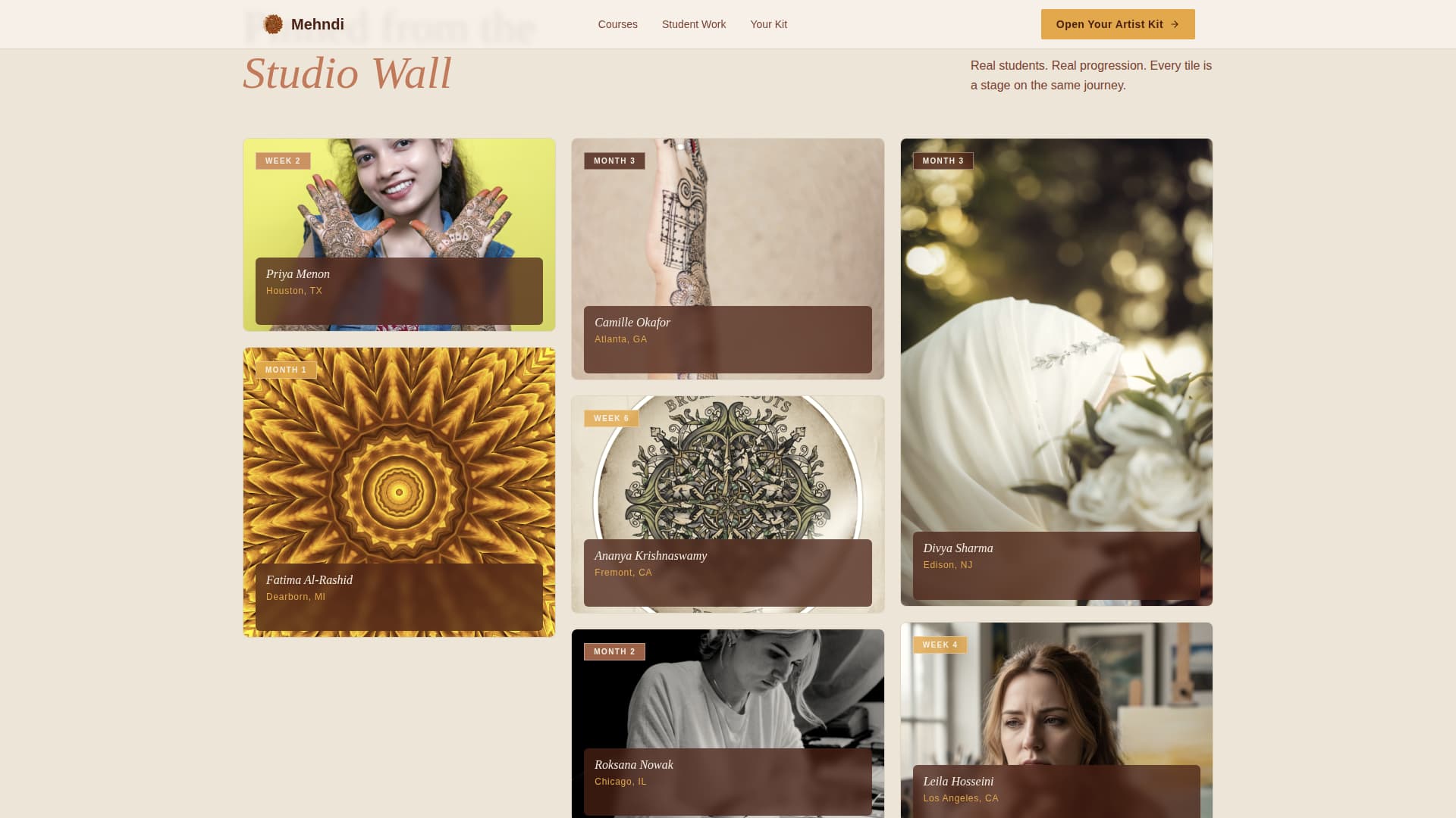 Mehndi - Artisan Academy Landing Page Template