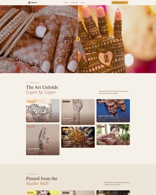 Mehndi - Artisan Academy Landing Page Template