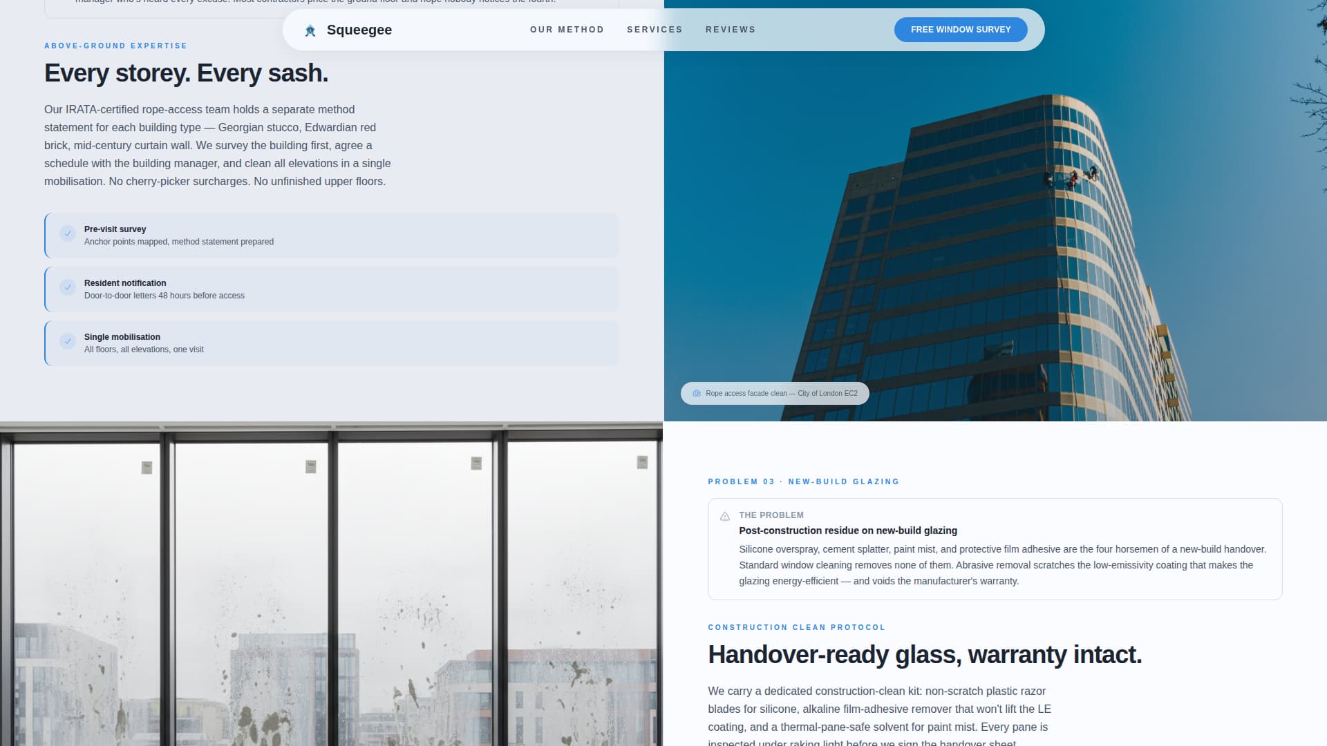 Squeegee - Spotless Windowcleaning Landing Page Template
