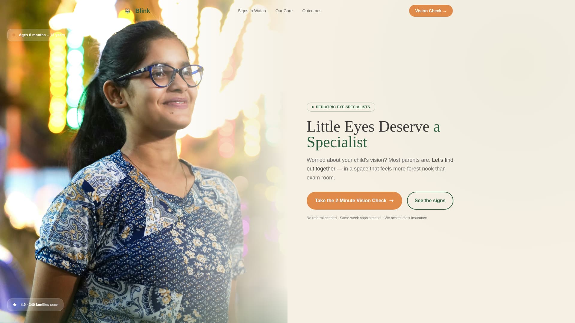 Eye Care & Optometry Booking Website Template
