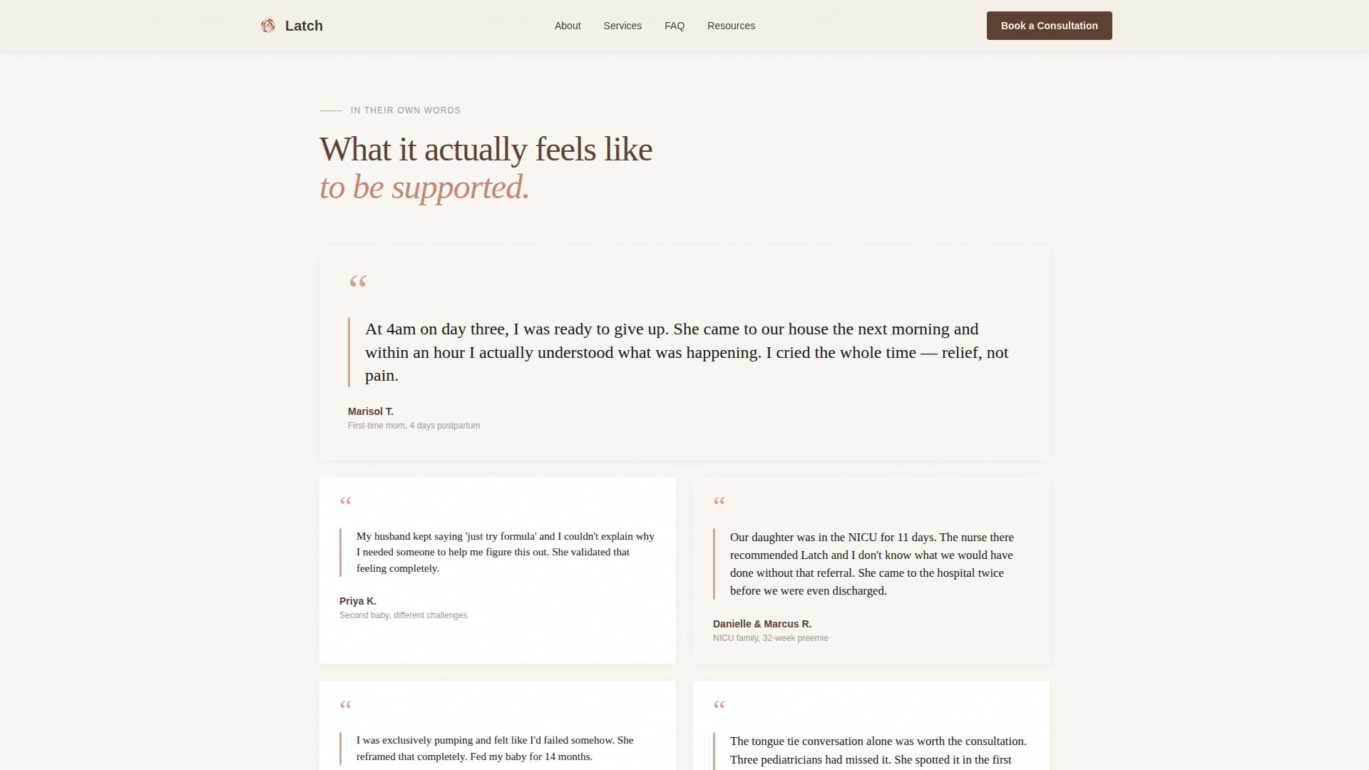 Lactation Consultant Booking Website Template