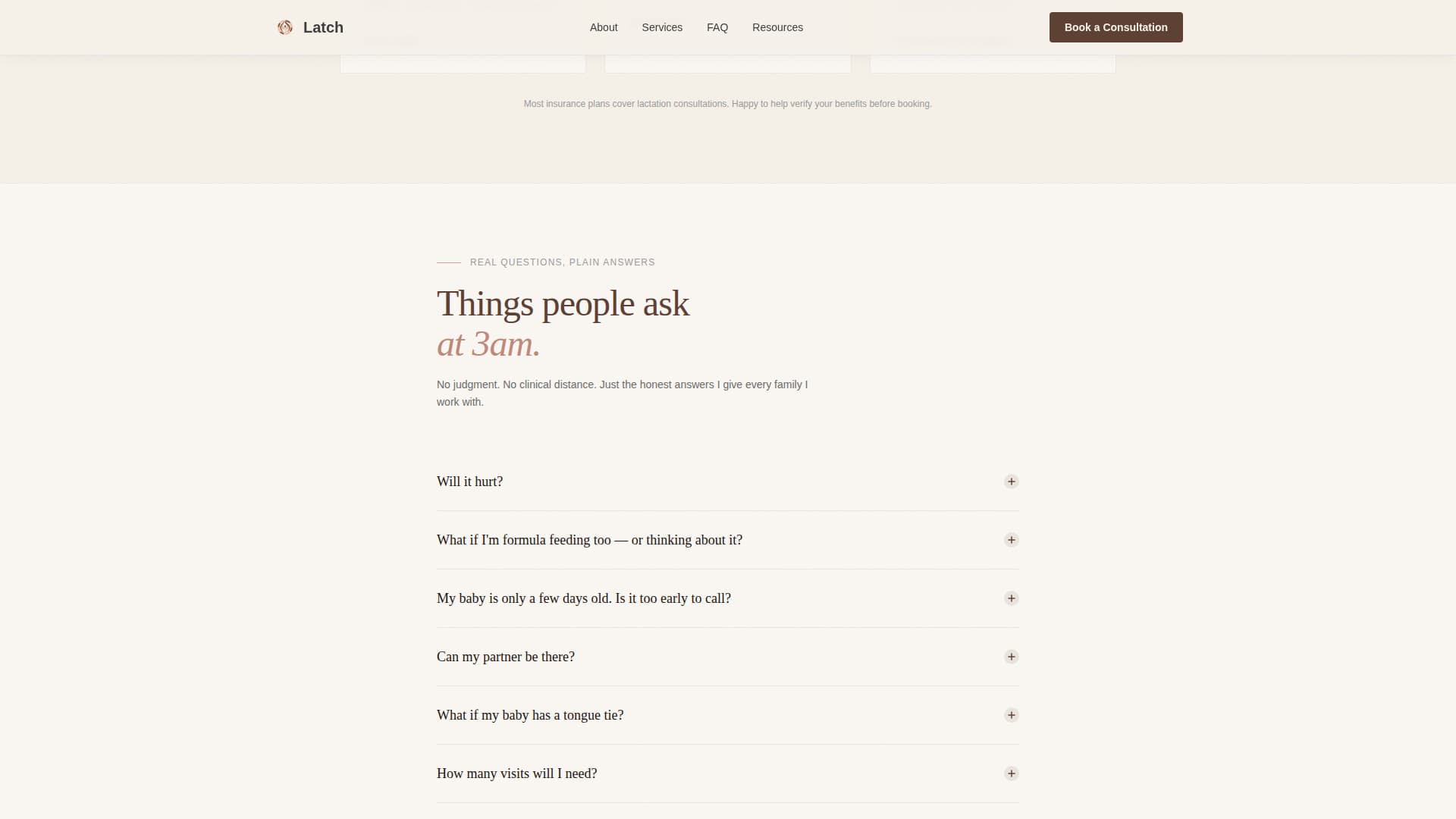 Lactation Consultant Booking Website Template