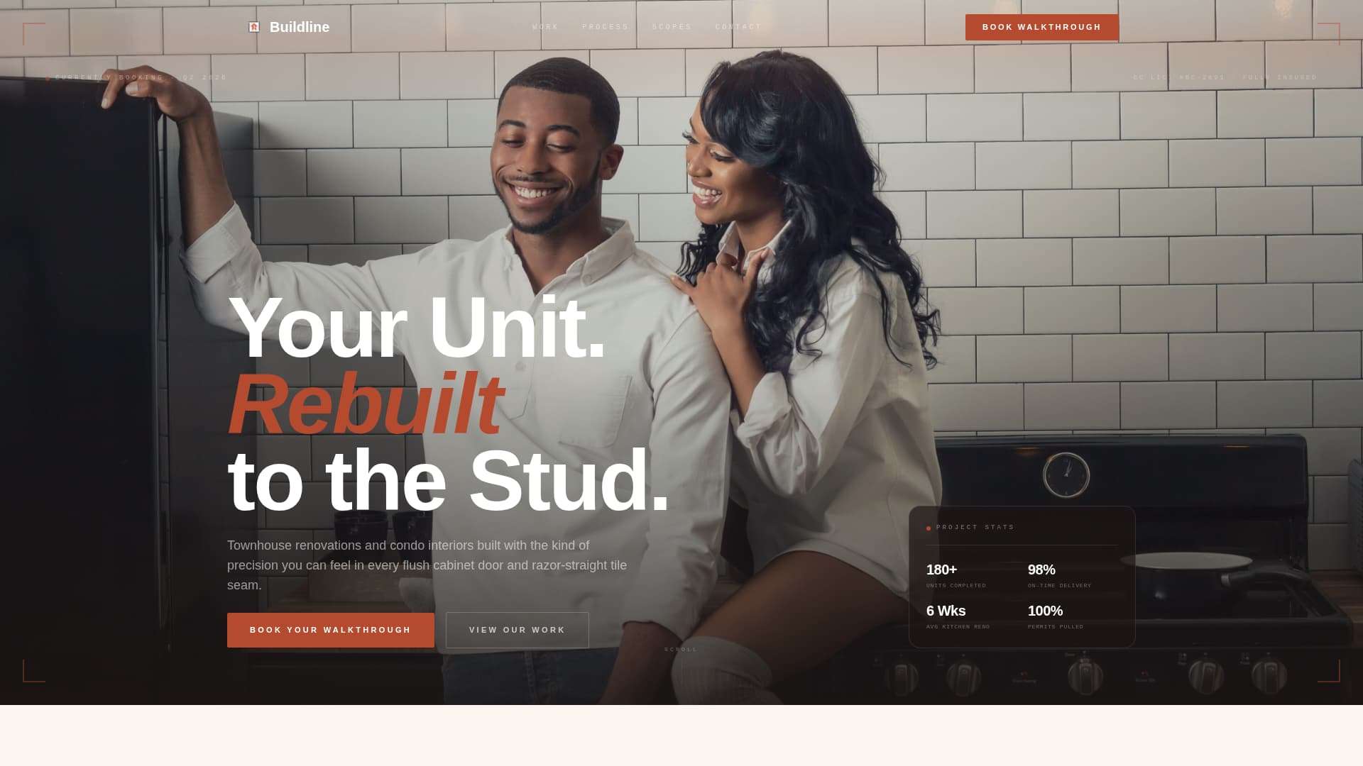 Townhouse & Condo Construction Booking Website Template