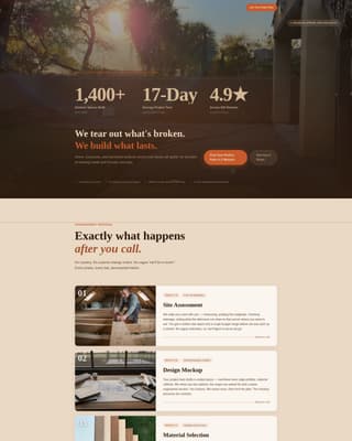 Patio & Deck Renovation Booking Website Template