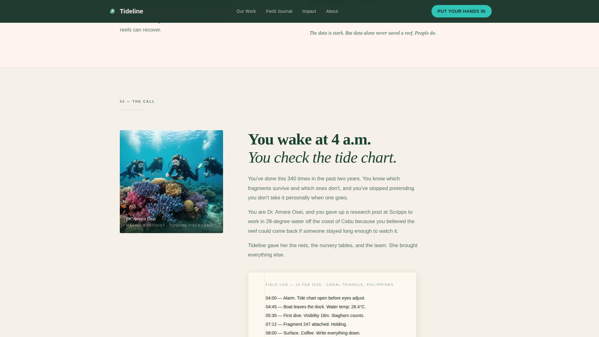 Tideline - Immersive Oceanconservation Landing Page Template