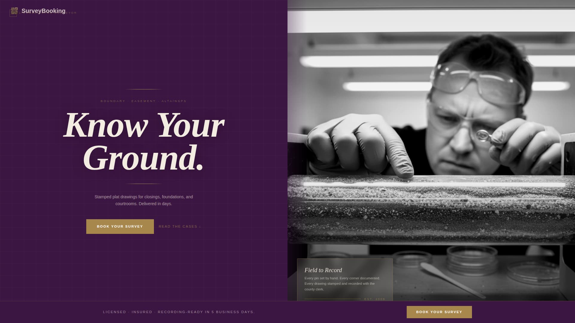 Surveyor Booking Website Template