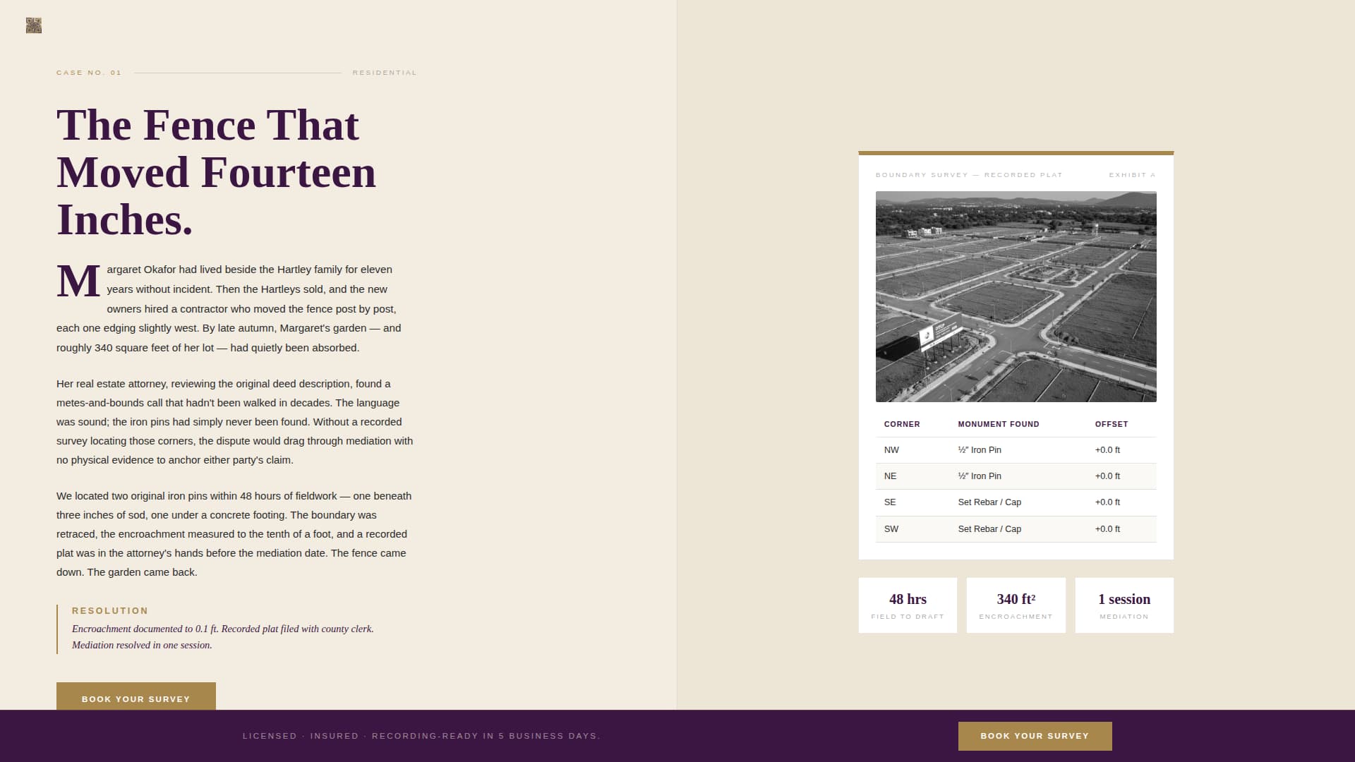 Surveyor Booking Website Template